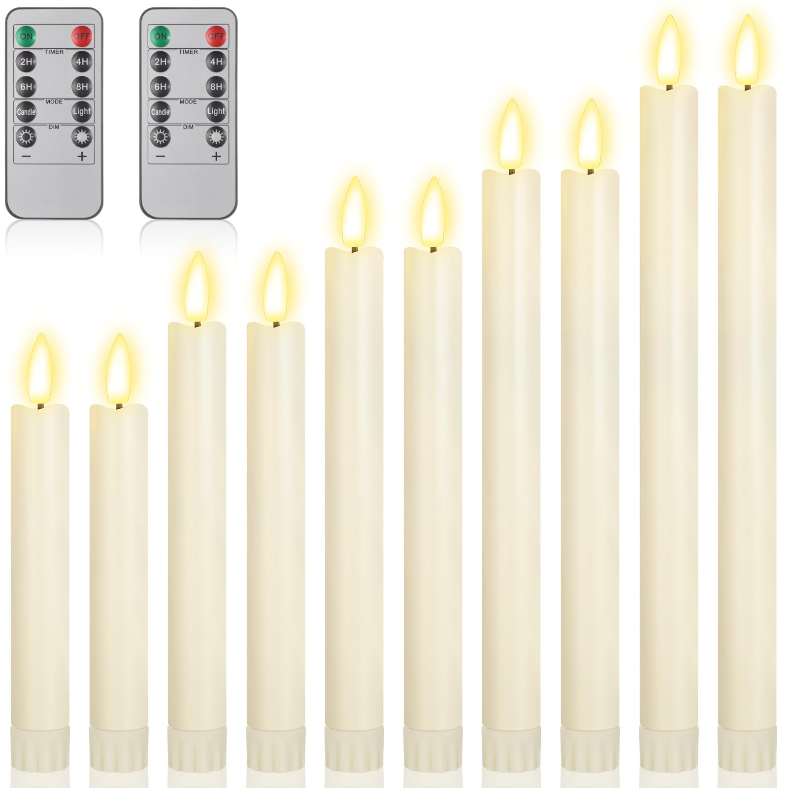 Rossesay flameless taper candles 6-5 inch with remote offer safe ambiance for dining