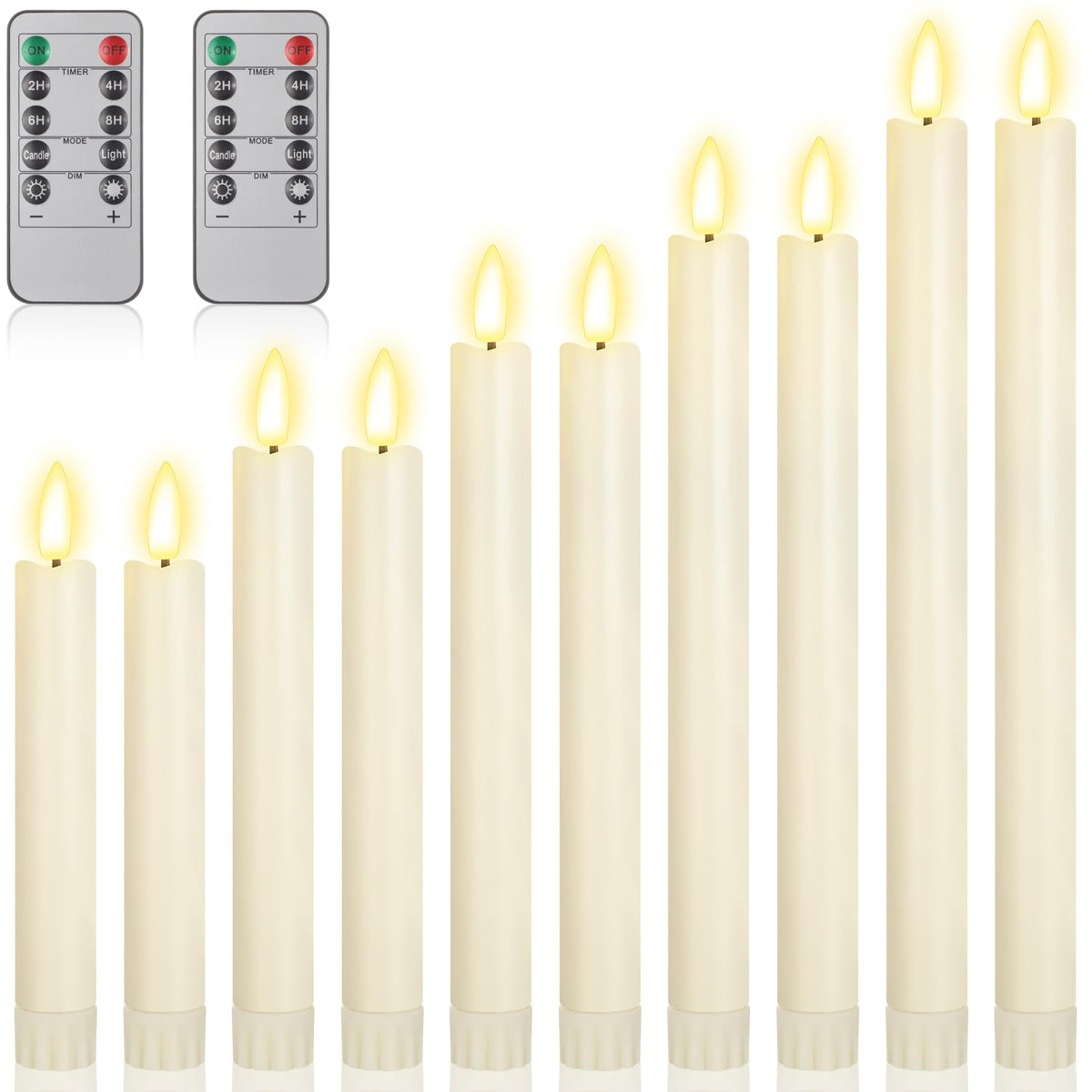 Rossesay flameless taper candles 6-5 inch with remote offer safe ambiance for dining