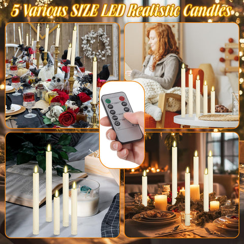 Rossesay flameless taper candles for wedding decor and ambience