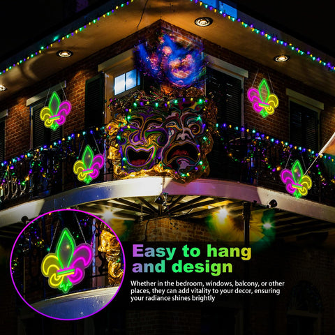 Rossesay versatile Mardi Gras decor with two hanging hooks included.
