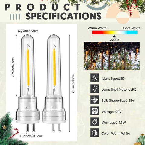 Rossesay S14 warm white 2700K bulb for cozy evenings on outdoor patios.