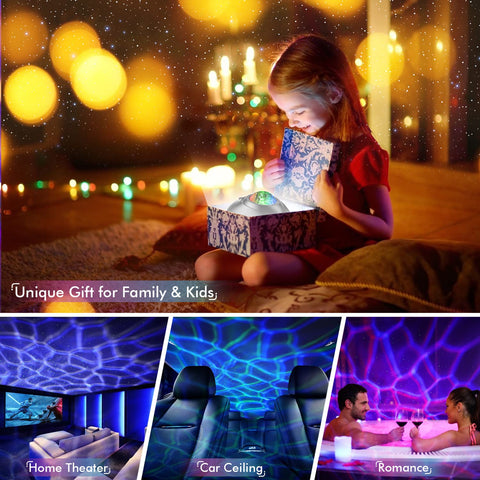 Rossetta Galaxy Projector ceiling projection filling a large space