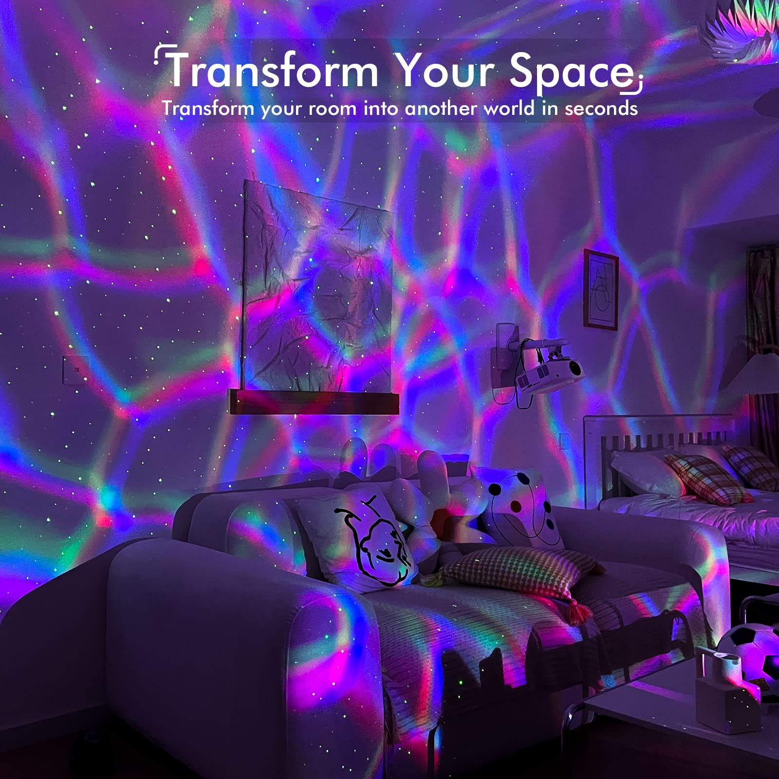 Rossetta Galaxy Projector Christmas decor accent in a cozy room