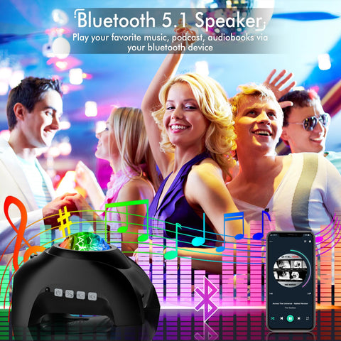 Rossetta Galaxy Projector multi-color LEDs brighten nighttime scenes
