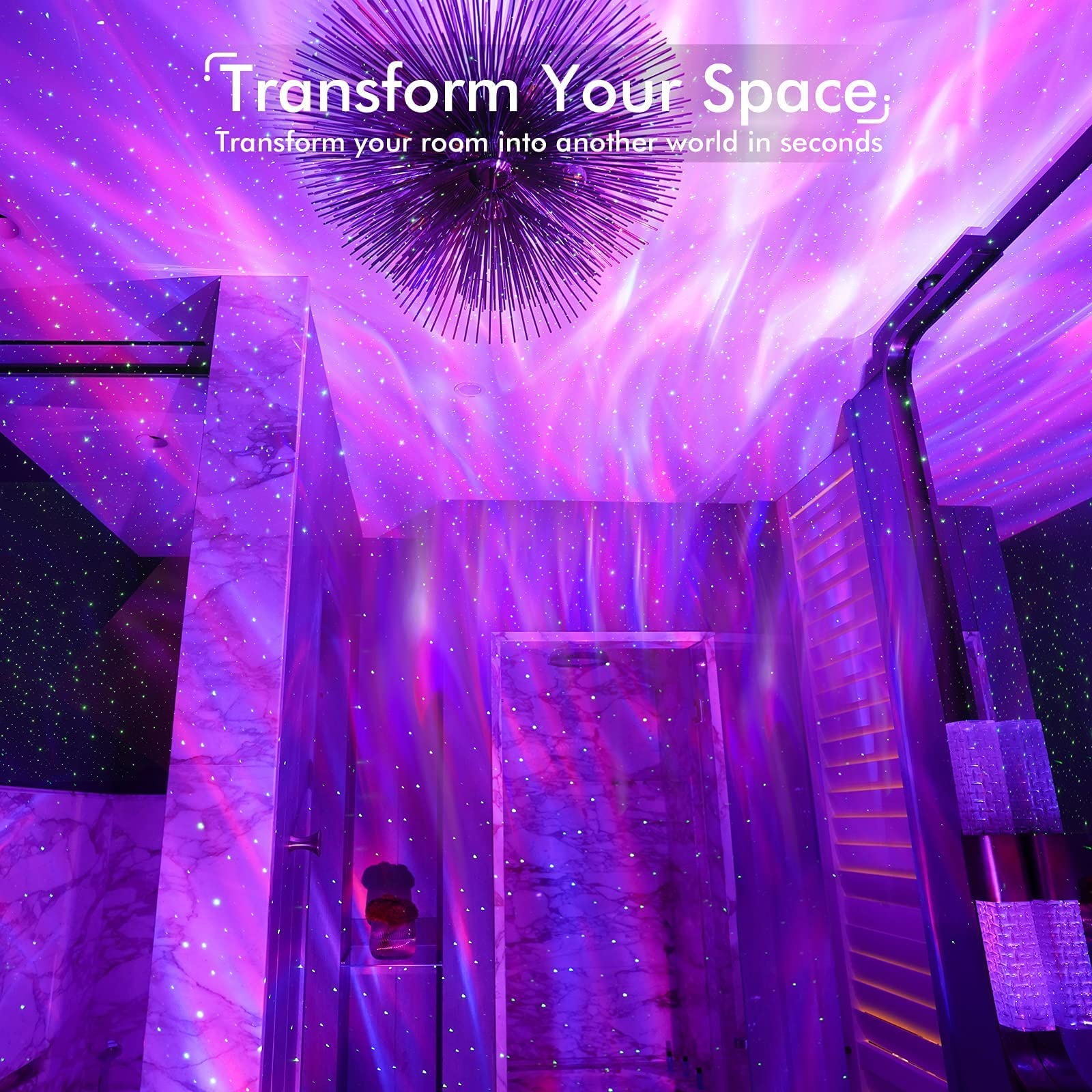 Rossetta Star Projector with eight white-noise sounds for sleep or focus