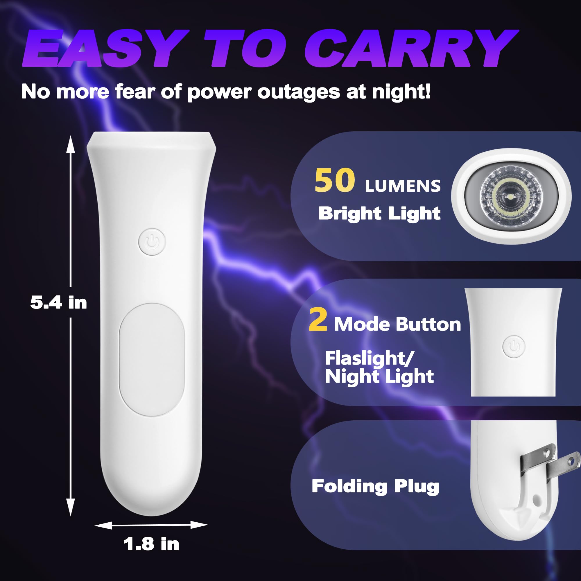 ROSEX three-pack emergency flashlights plugged in a wall for quick, reliable power-outage lighting