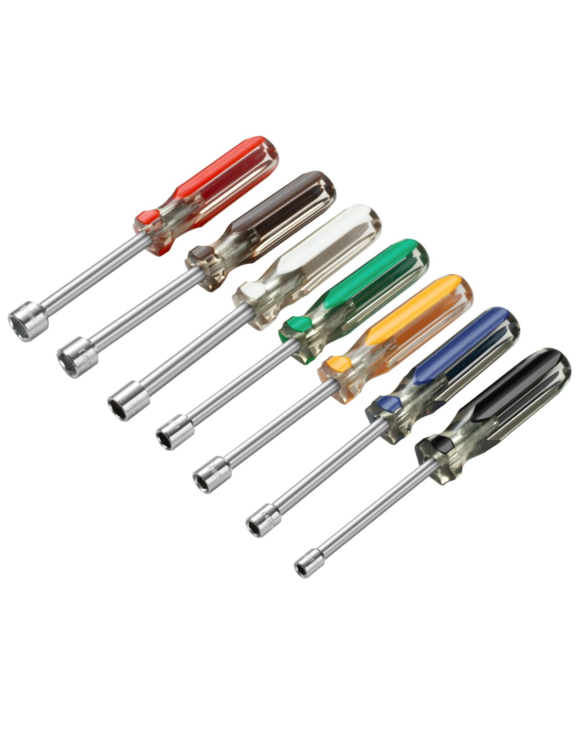 ROTATION 7PC metric nut driver set with color-coded handles for quick size recognition.