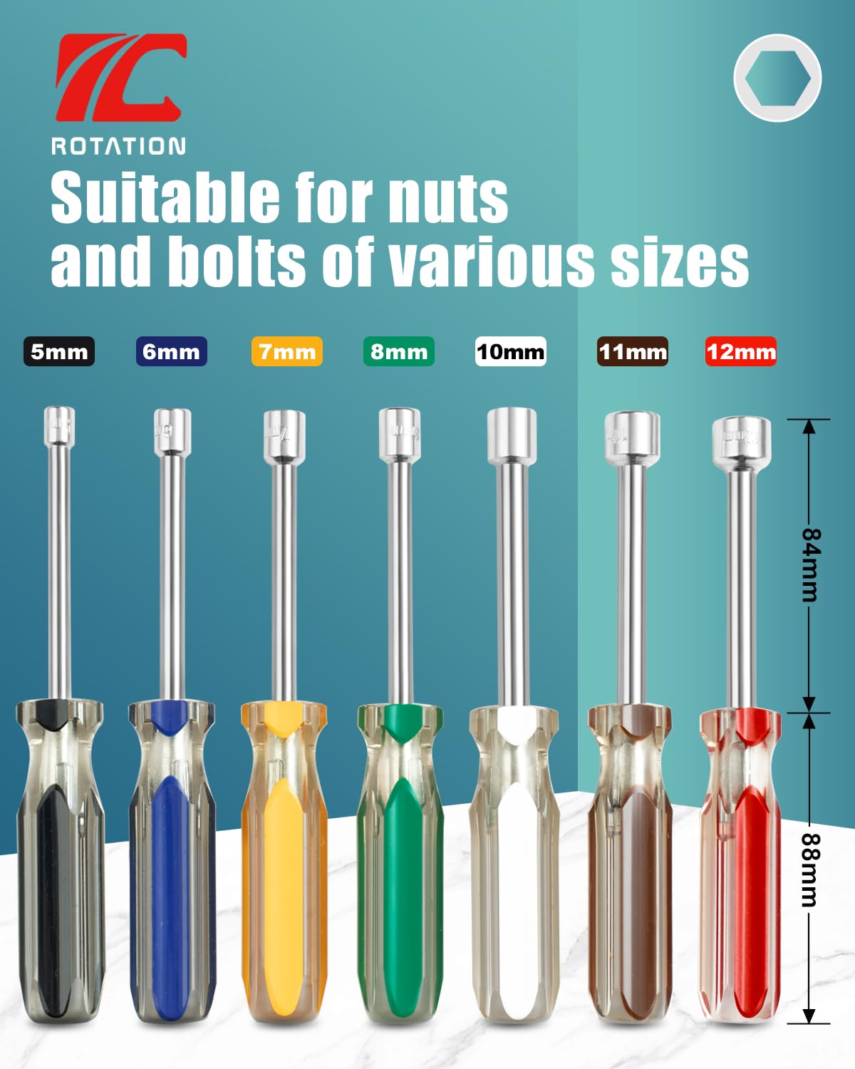 ROTATION hollow shaft design enables deeper bolt access with stable torque.