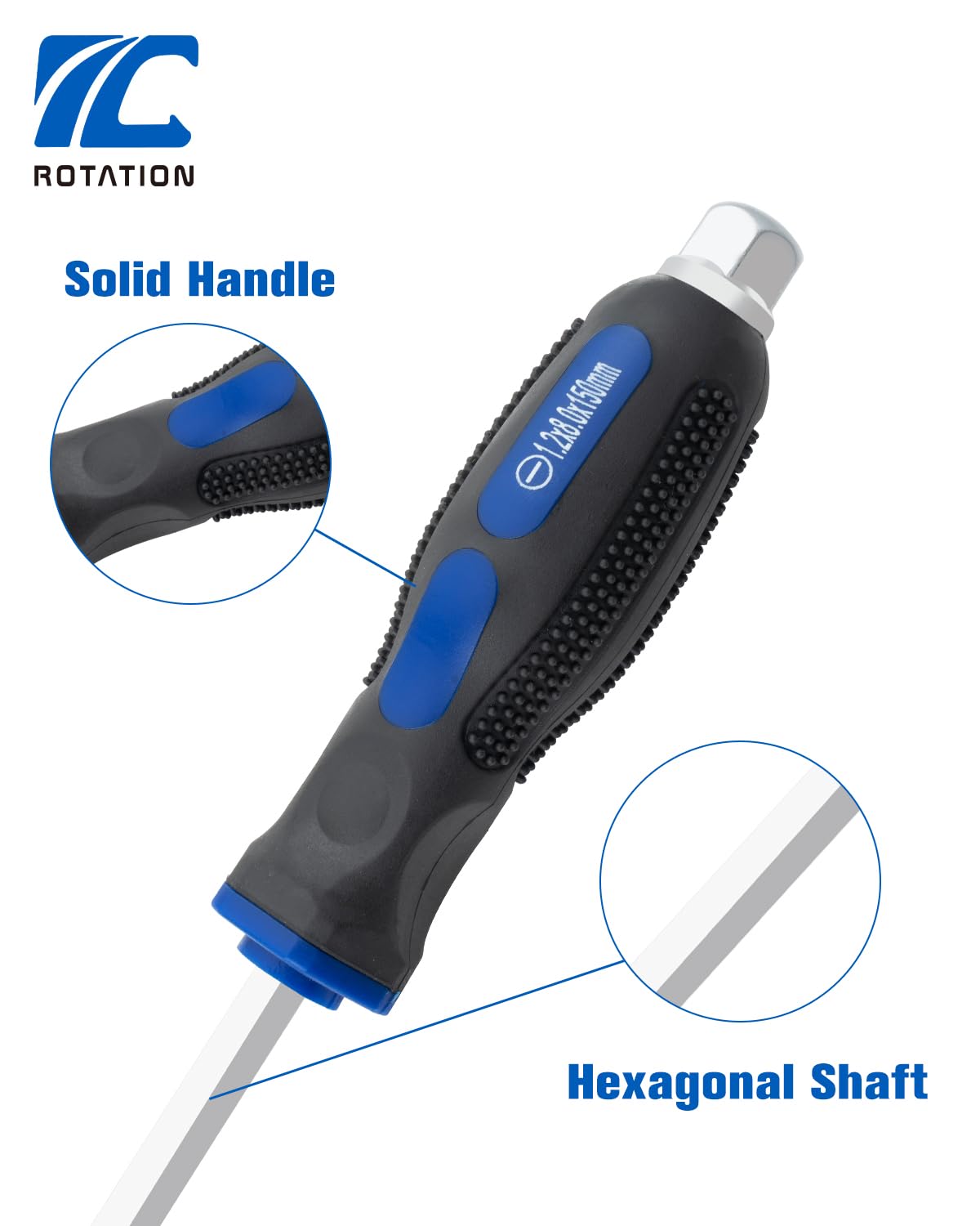 ROTATION chrome vanadium blades deliver durable, rust-resistant performance in tough tasks.