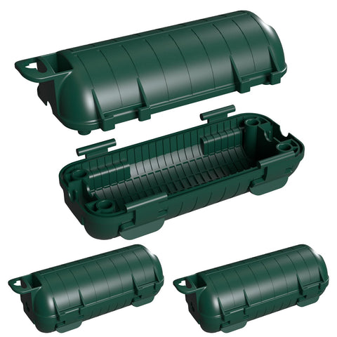 Rotation Plus outdoor cord cover front view showing weatherproof protection.