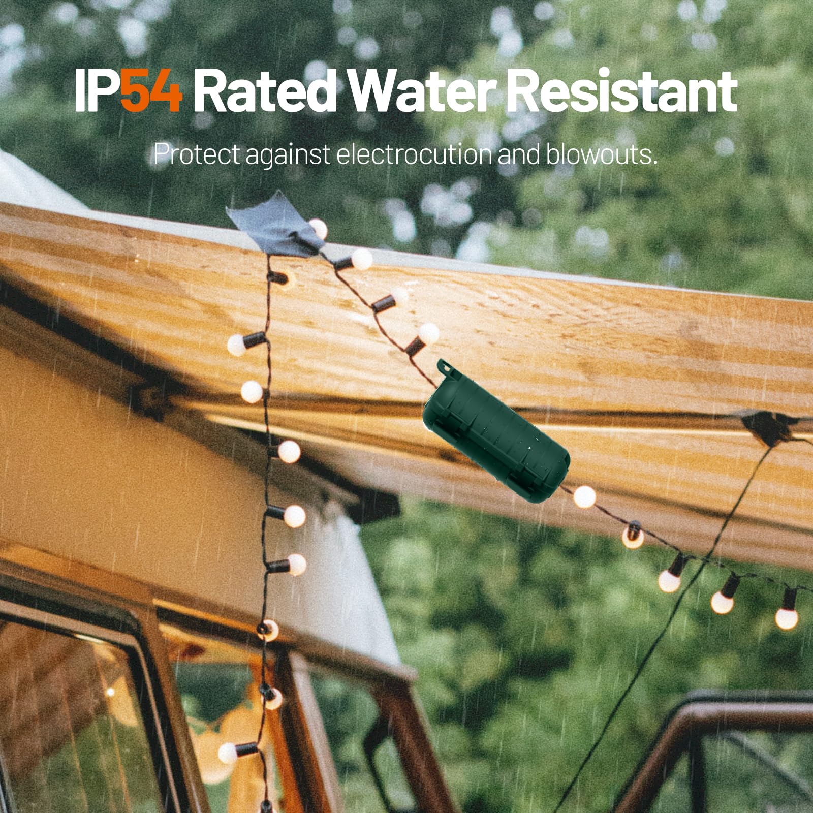 Rotation Plus outdoor cord cover interior compartment protecting wires.