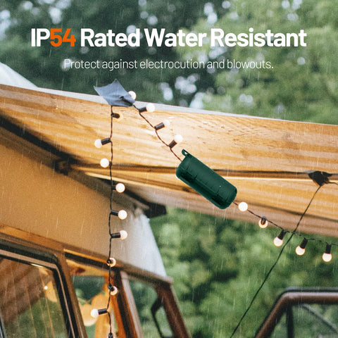 Rotation Plus outdoor cord cover interior compartment protecting wires.