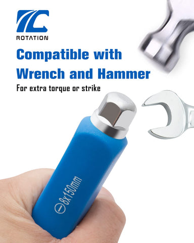 ROTATION strike-cap ergonomic handle enhances comfort and control during driving tasks.