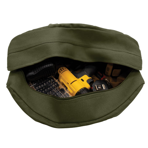 Rothco Tanker Tool Bag military-style olive drab finish blends with gear.