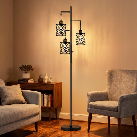 Industrial farmhouse style suits living rooms, cafes, and lofts.