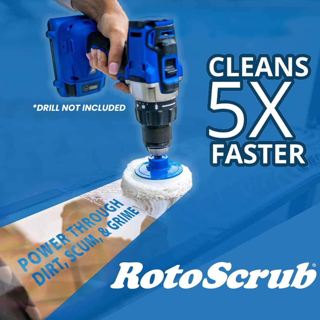 RotoScrub universal steel shaft compatible with various drills.