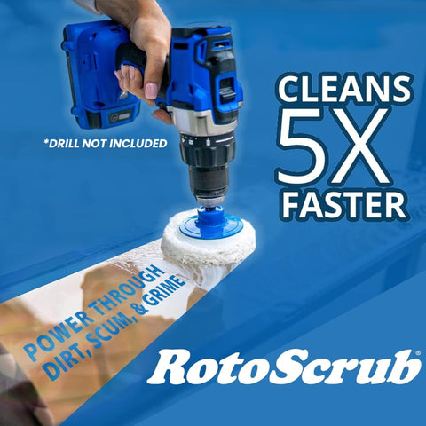 RotoScrub universal steel shaft compatible with various drills.