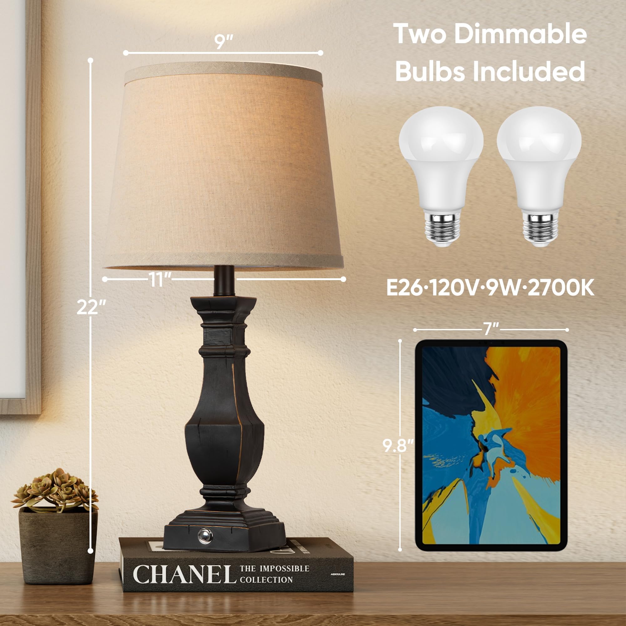 ROTTOGOON 22-inch resin lamps close-up highlighting durable build.