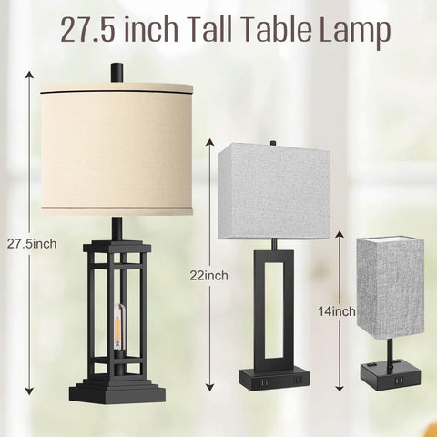 ROTTOGOON table lamp USB ports close-up for device charging