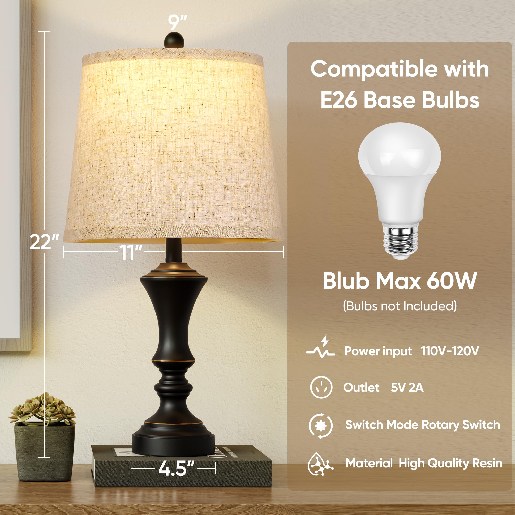 RottoGoon bedside lamp in an easy-to-assemble setup