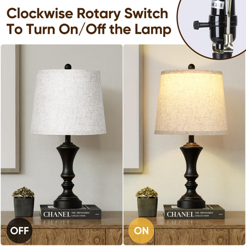 RottoGoon black resin base and linen shade for sturdy elegant lighting