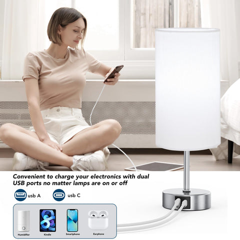 RottoGoon bedside lamp with dual USB ports to charge devices