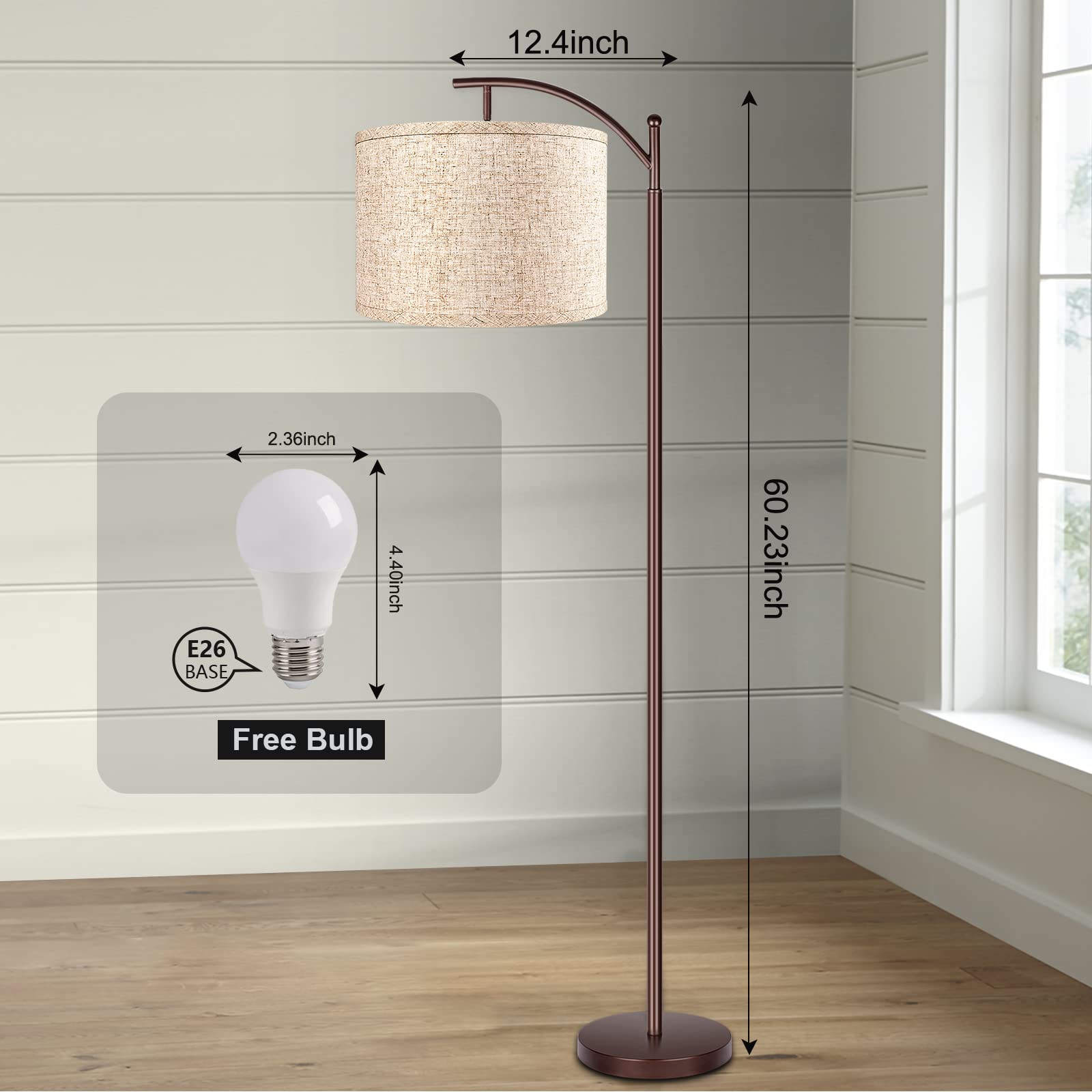 ROTTOGOON floor lamp 180-degree rotation directs light exactly where you need it.