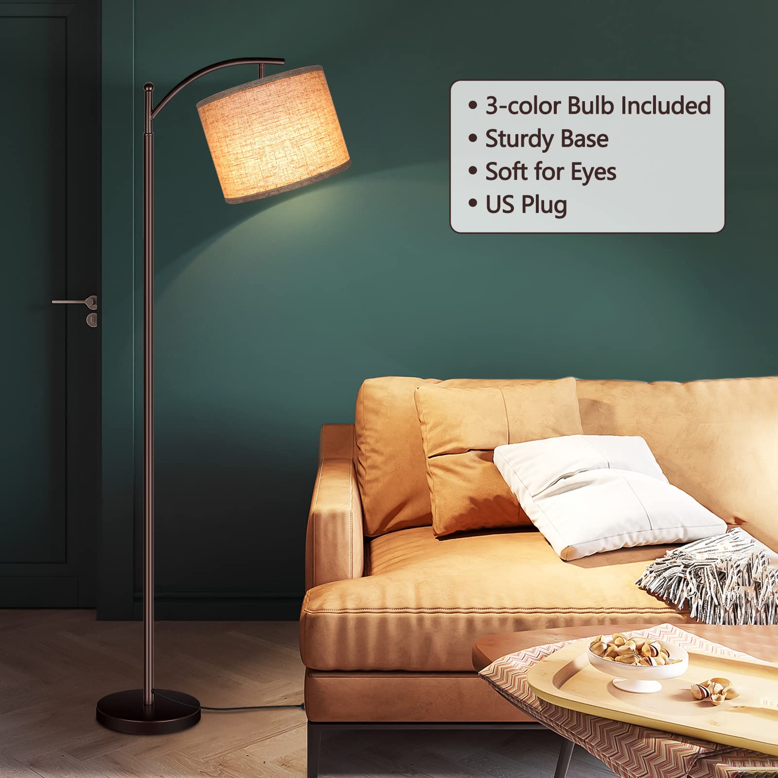 ROTTOGOON floor lamp living room setup creates cozy ambience