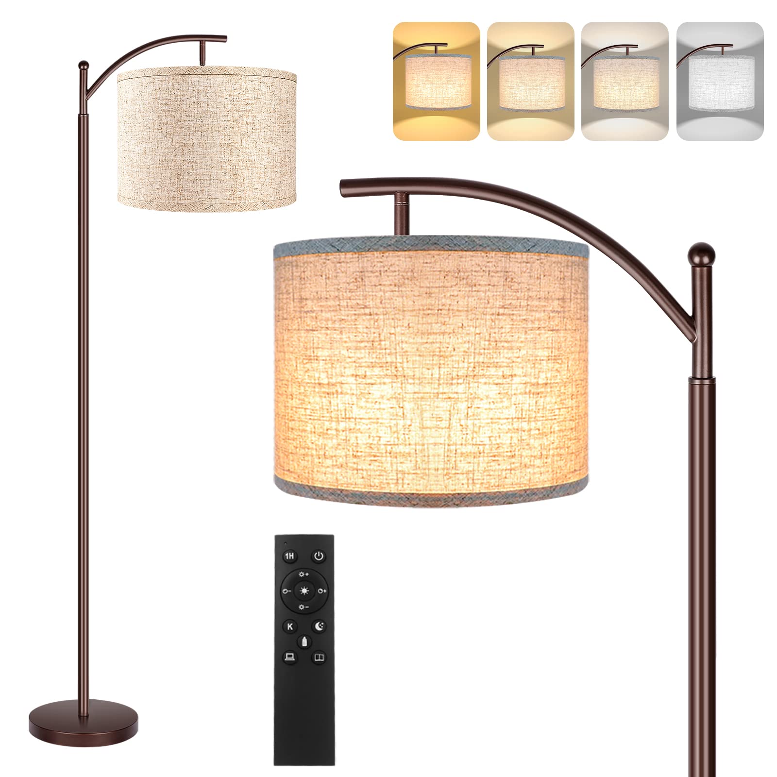 ROTTOGOON floor lamp with oil-rubbed-bronze finish for warm, timeless living room lighting.