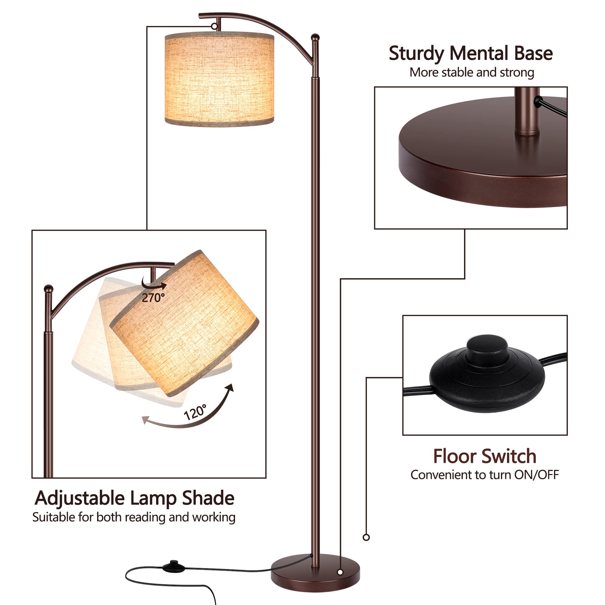 ROTTOGOON floor lamp pedal switch enables hands-free control