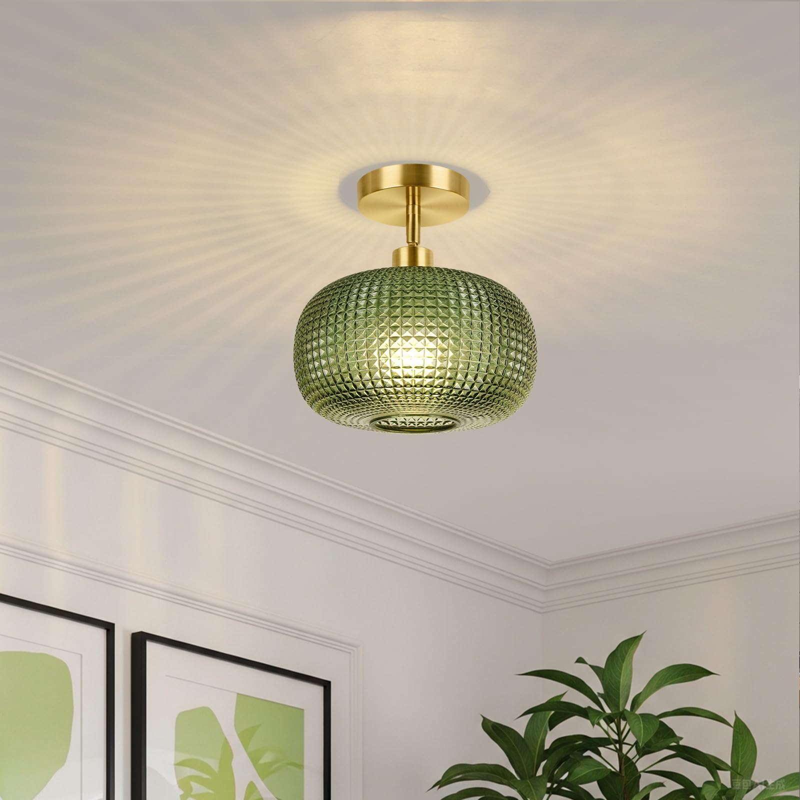 ROTTOGOON gold finish hallway light adds vintage charm to decor.