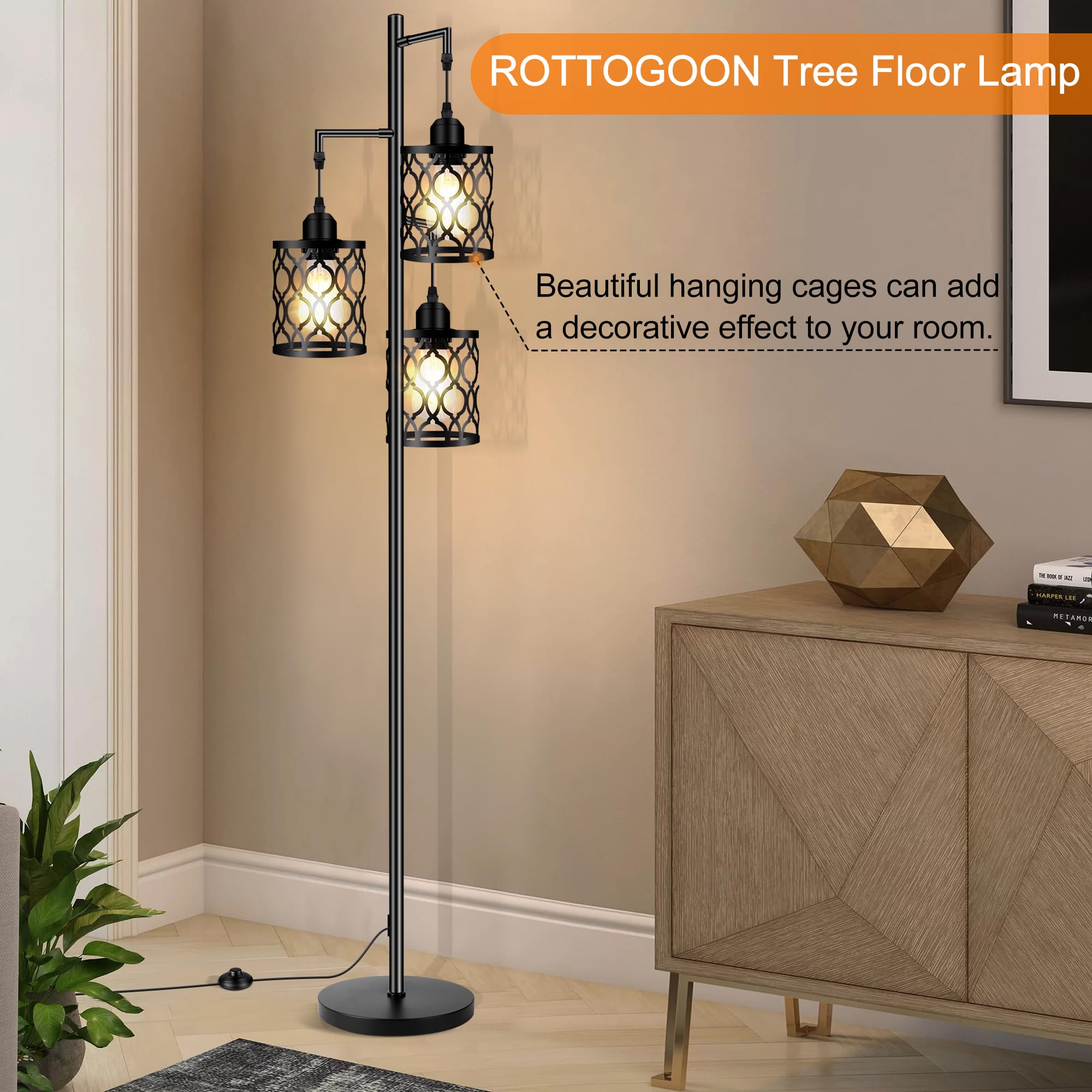 Sturdy ROTTOGOON metal base ensures stability on carpet and hard floors.