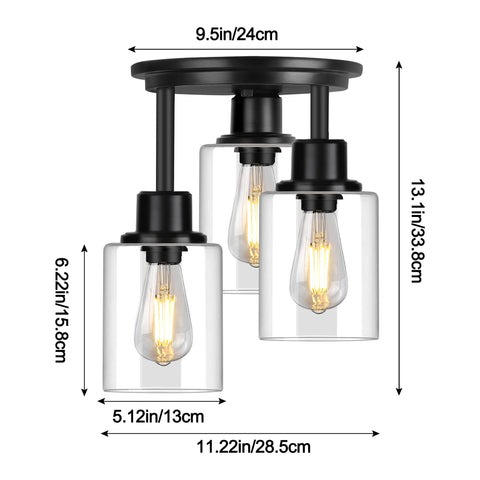 ROTTOGOON kitchen light fixture with glass shades adds bright, inviting task lighting.