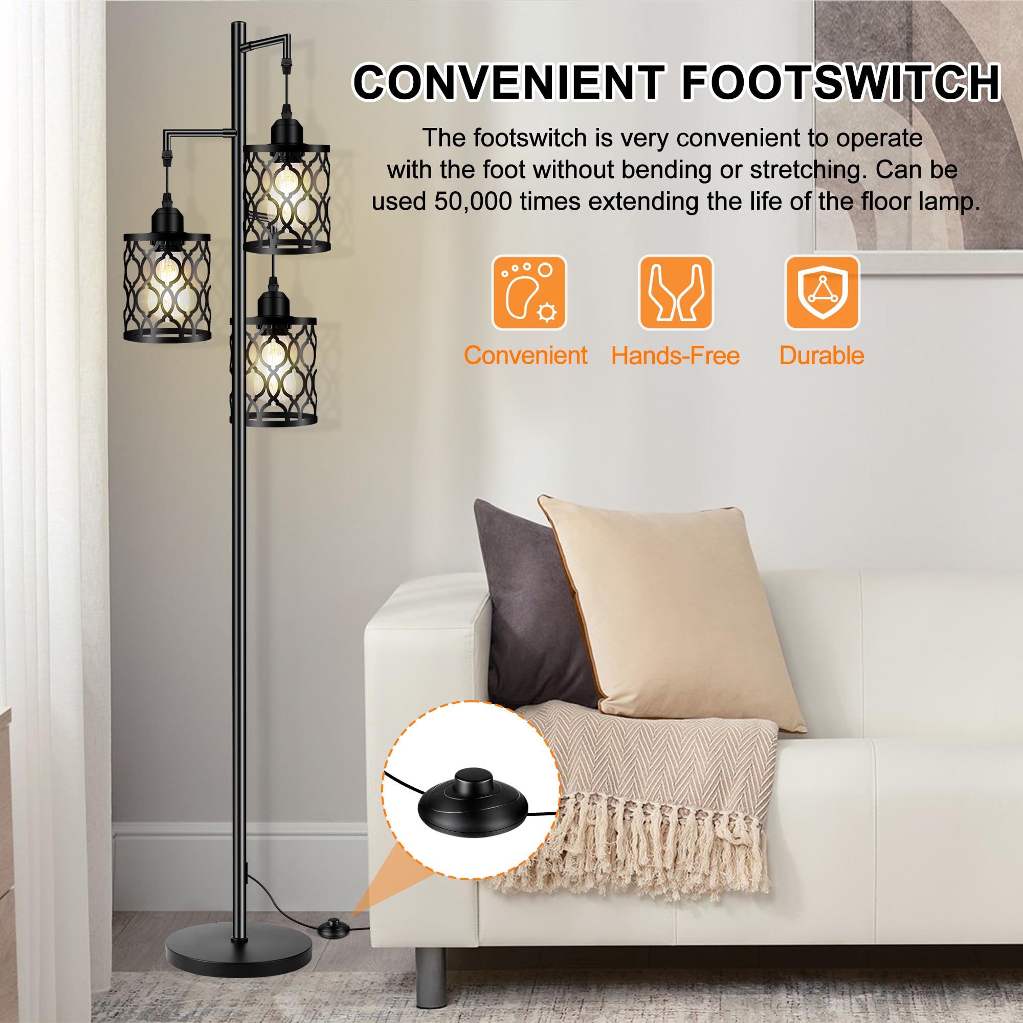 Living room setup using ROTTOGOON lamp for warm, layered lighting.