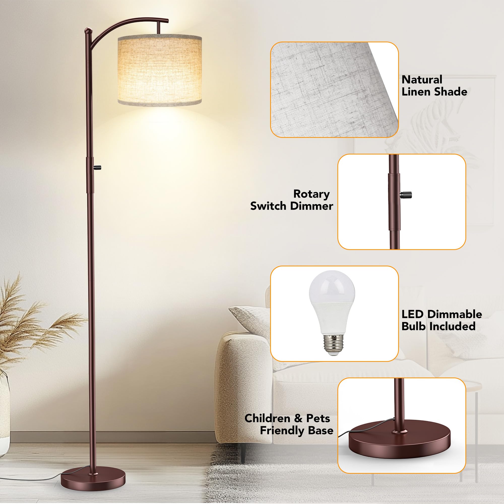 ROTTOGOON long 5.9-foot cord enables flexible room placement