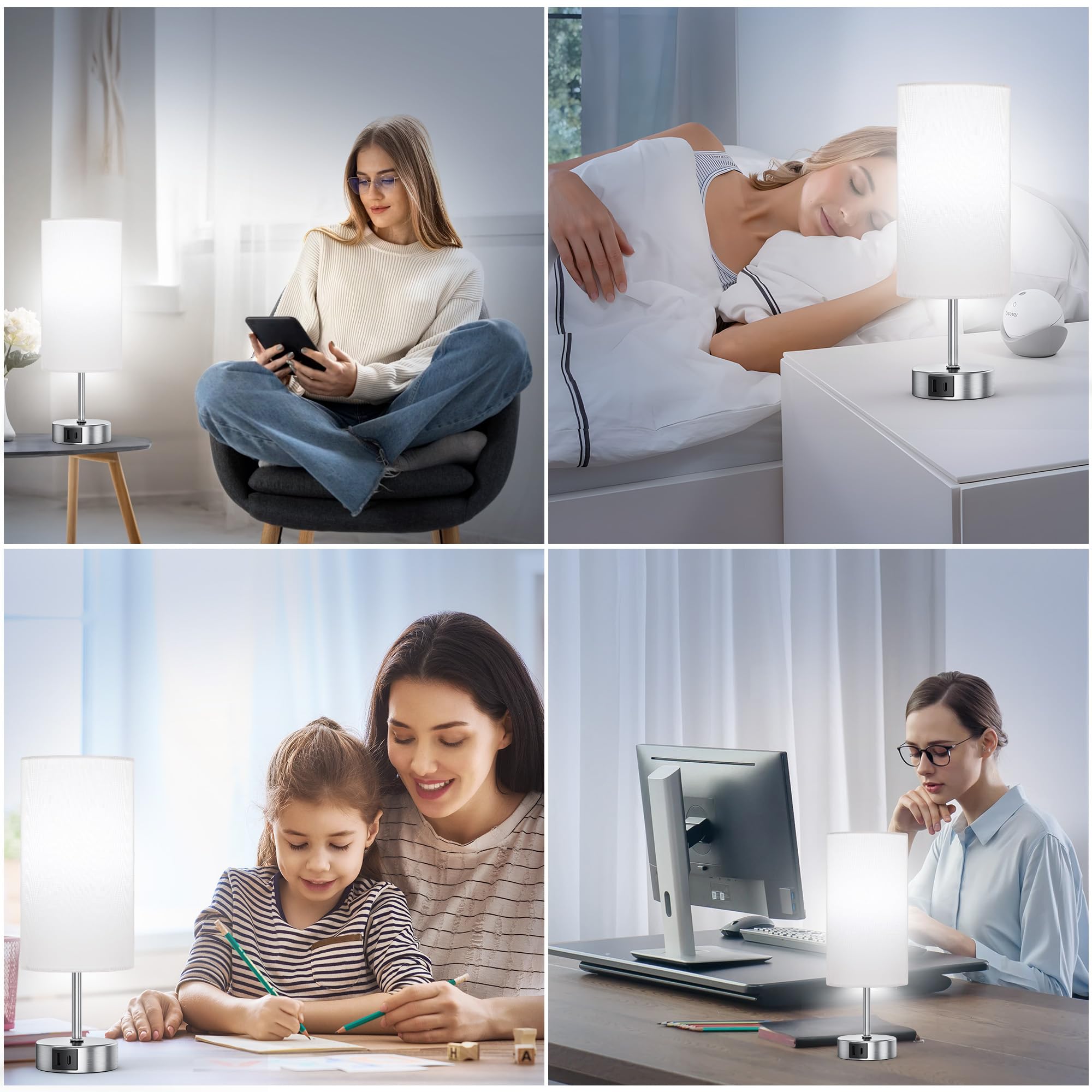 RottoGoon white fabric shade diffuses light evenly for calm floorspace