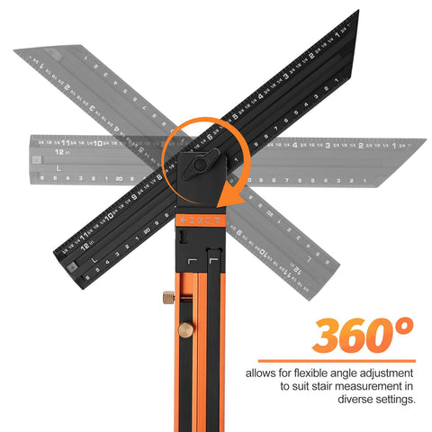ROVITEK stair tread template no-assembly setup saves time on projects.