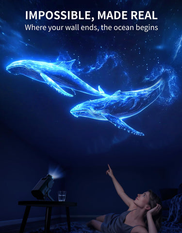 Rovmiment Astronaut Galaxy Projector features 60 themes for varied atmospheres.