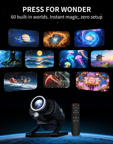 Rovmiment Astronaut Galaxy Projector remote control enables easy mood lighting adjustments.