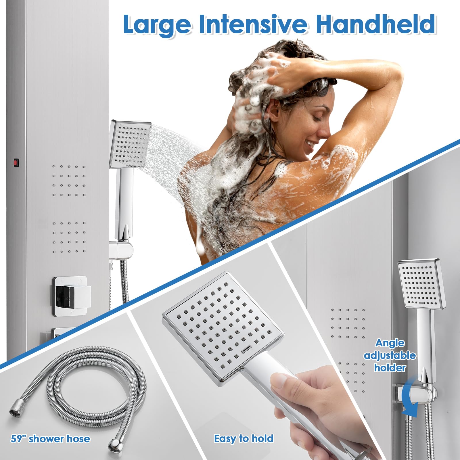 ROVOGO LED Shower Panel four body jets for back relaxation