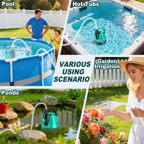 RovPool pool-drain use-scenarios demonstrates versatility across pools, ponds, and basements