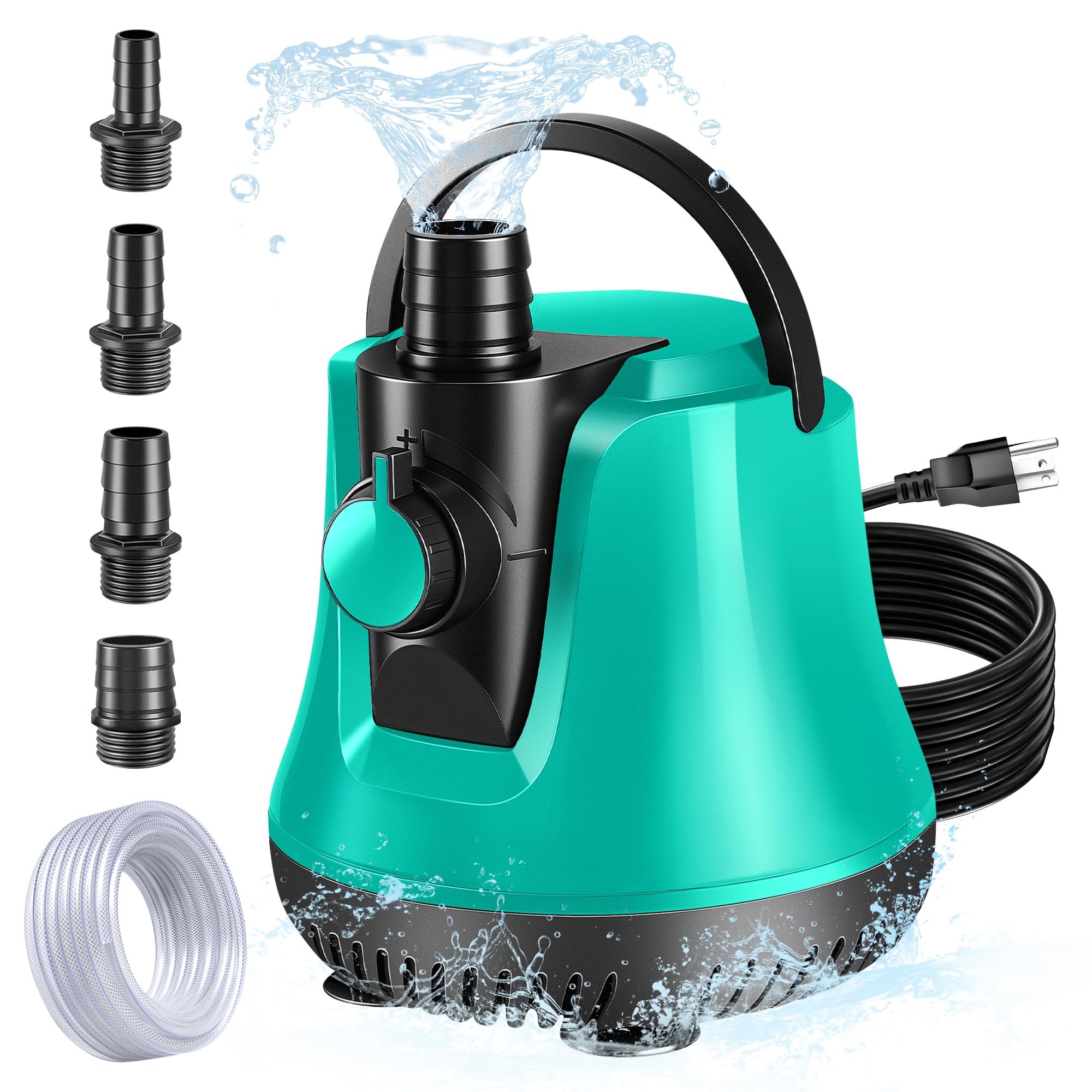 RovPool sump pump outside view shows portable, high-capacity drainage for pools and ponds