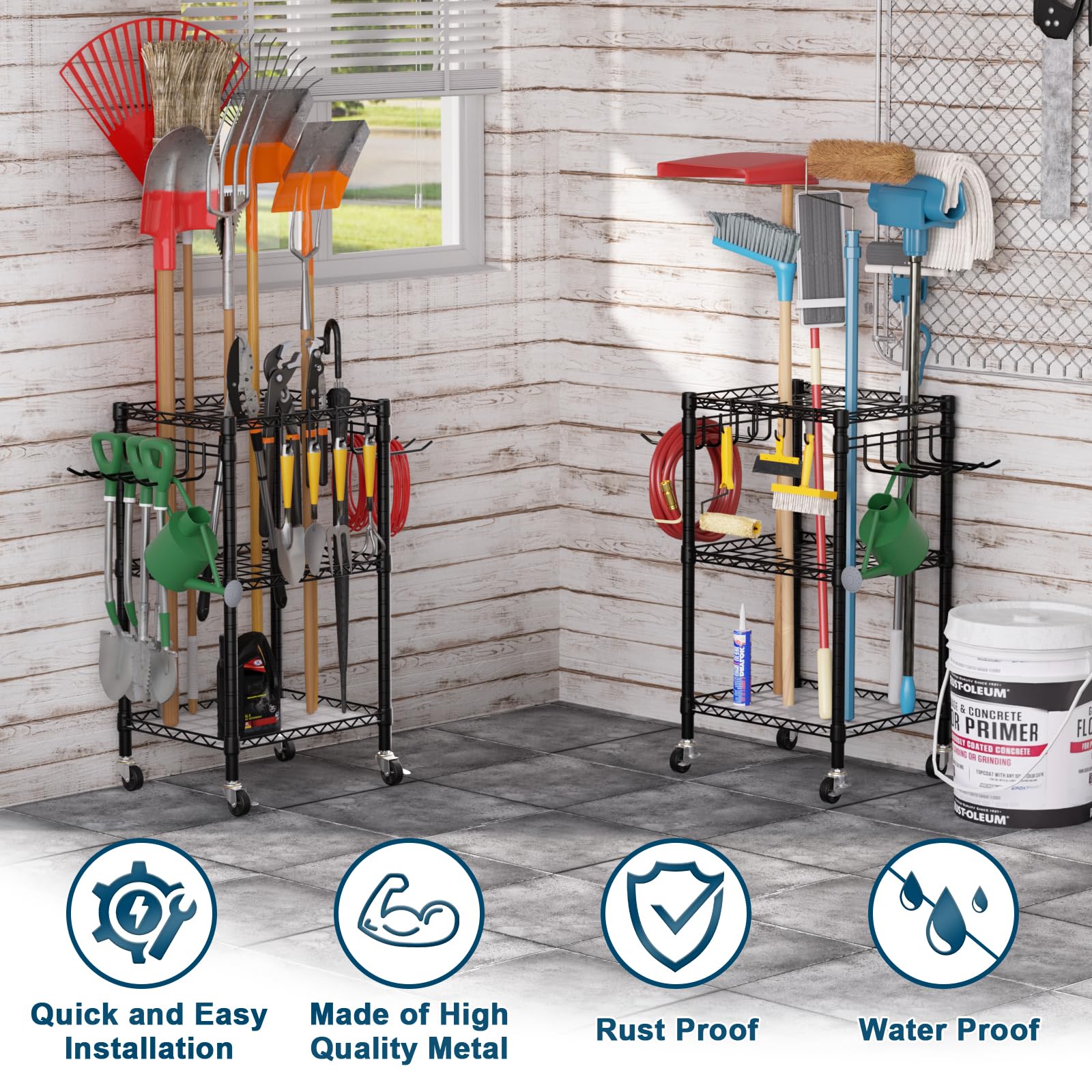 Roxibelt T1 35-hole layout keeps long-handled tools neatly organized.