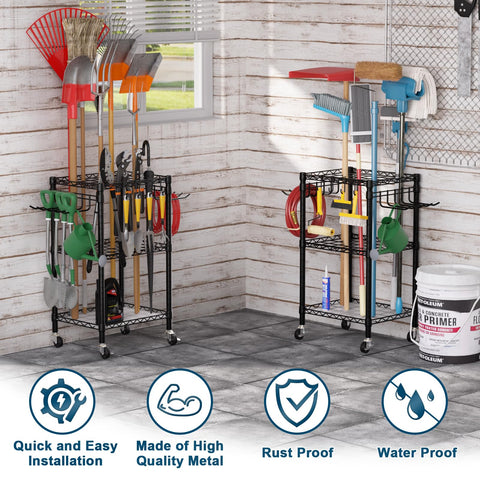 Roxibelt T1 35-hole layout keeps long-handled tools neatly organized.