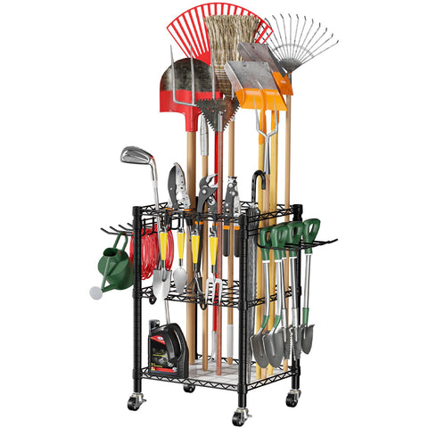 Roxibelt T1 front view garden tool organizer with easy-access storage.