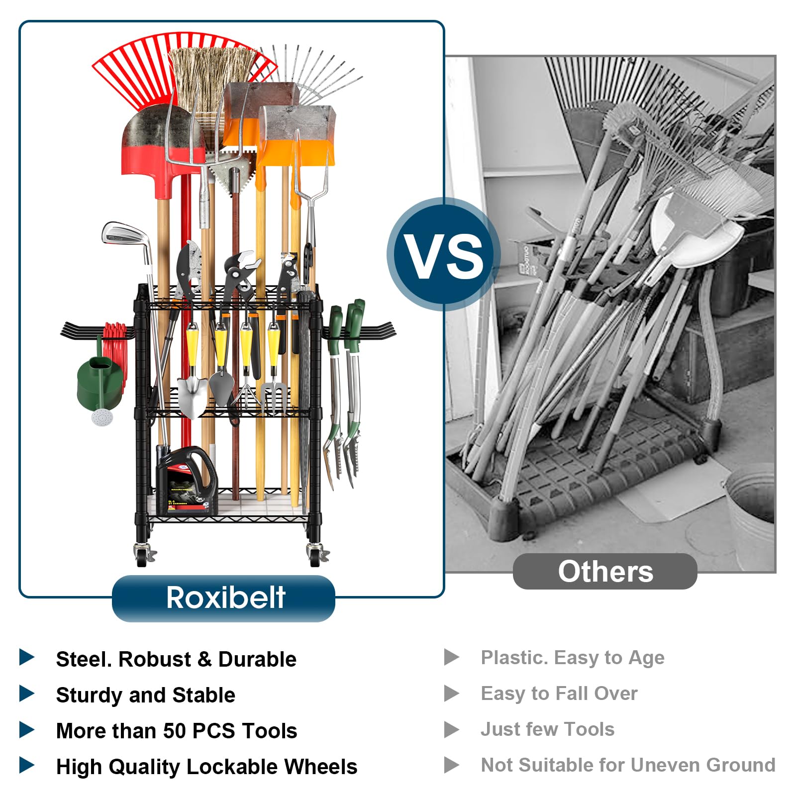 Roxibelt T1 showing locking wheels for secure positioning during use.