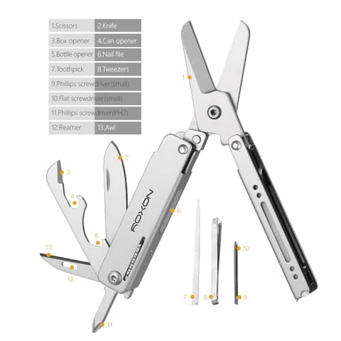 Roxon M3 folding scissors in action with rust-resistant blades