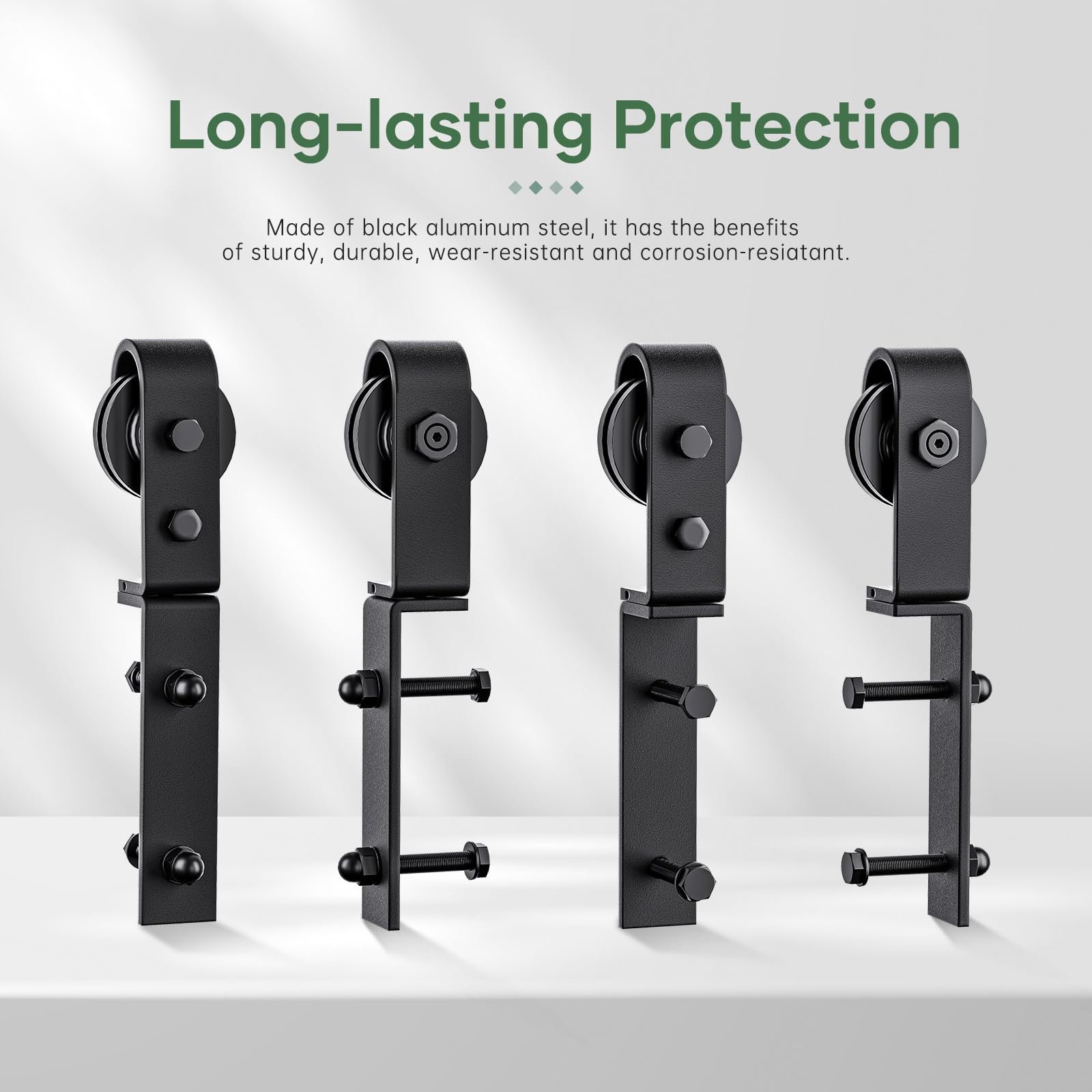 Roller bracket and fixator provide sturdy bifold door support.