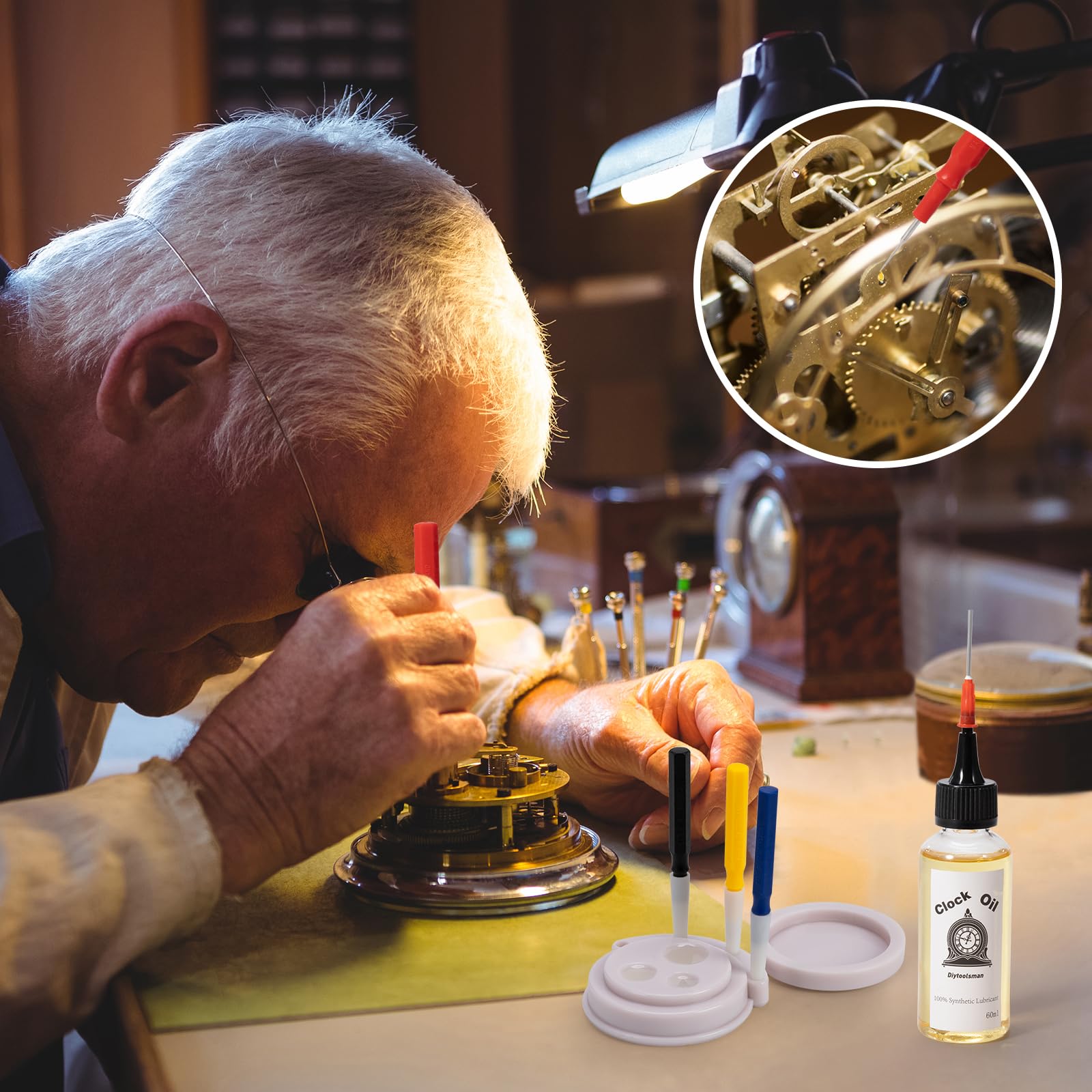 ROZJOVU clock oil needles enabling precise oiling with minimal mess