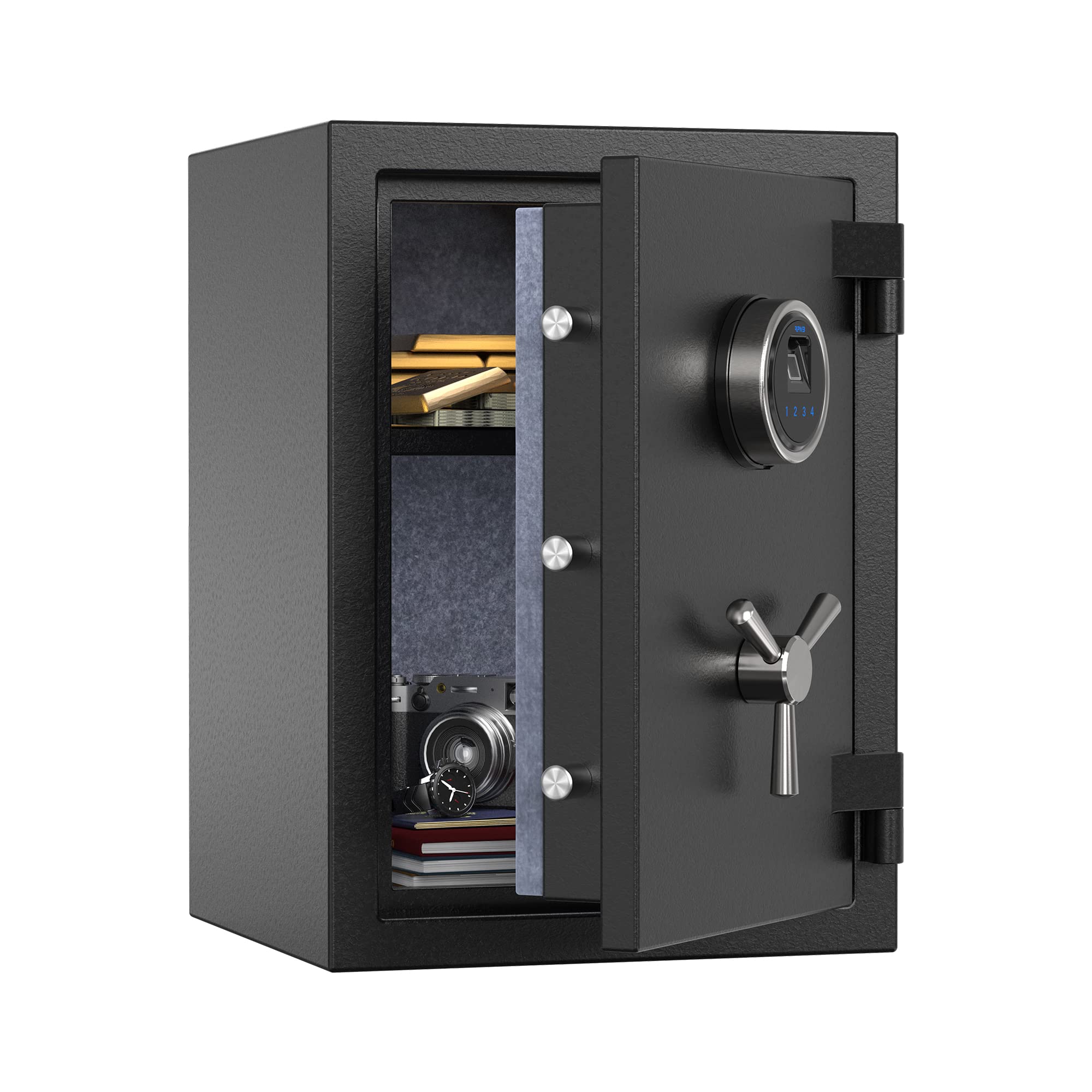 RPNB Deluxe safe front view with quick biometric access for valuables